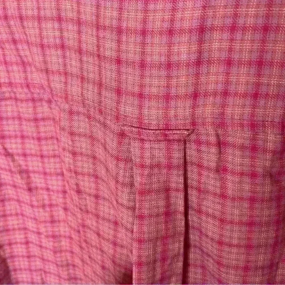 American Eagle Cropped Long Sleeve‎ Flannel Shirt Women Medium Pink Casual NWT